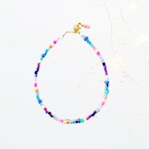 Multi-Color Seed-Bead Anklet~ 14k Gold Filled Clasp/Closure